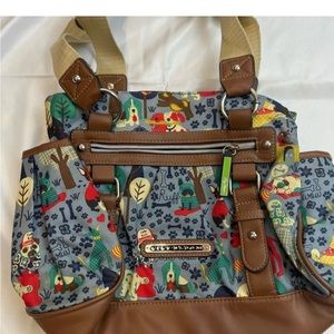 Lily Bloom Who let the dogs out purse shoulder tote